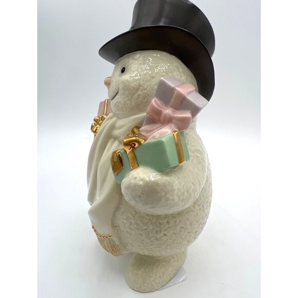 Lenox Snowman Porcelain Figurine Collection Special Delivery Gold Anthropomorphi - Picture 5 of 9